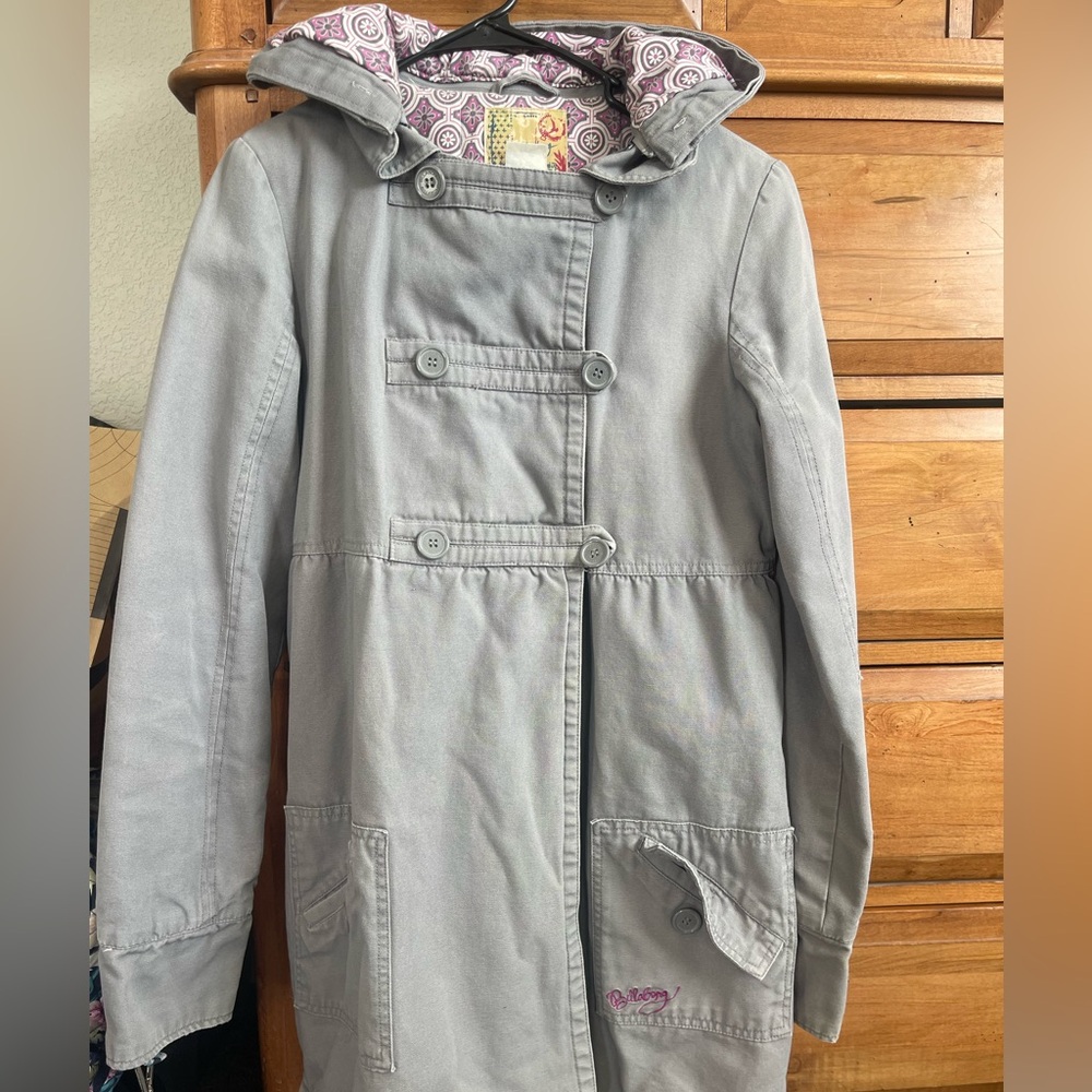 Billabong long coat with removable hood